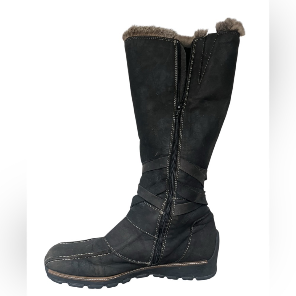 Knee high leather fur boots - Picture 5 of 8
